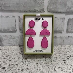 Piper K Handmade Vibrant Pink Earrings